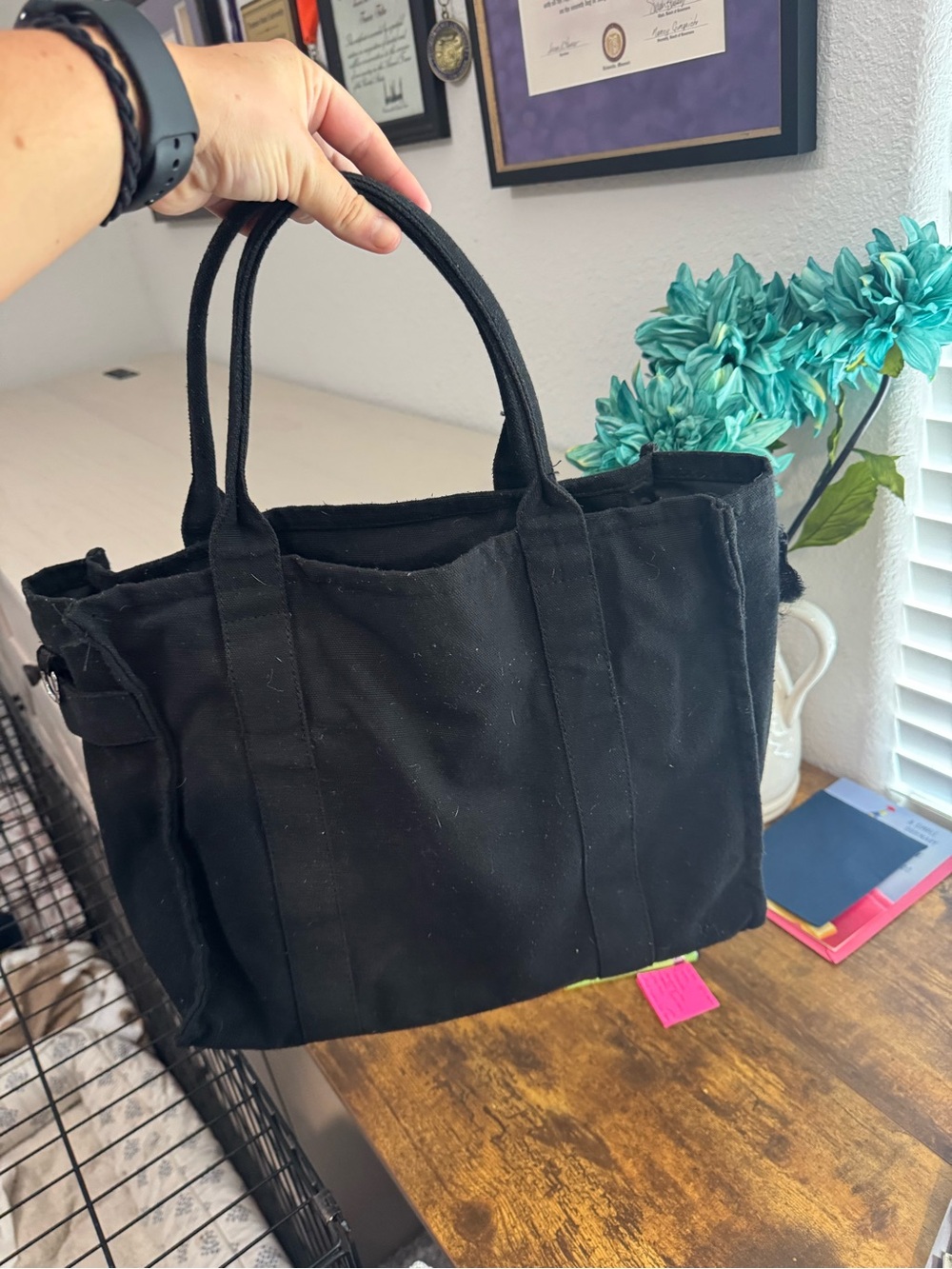 Marc Jacobs Black Canvas 'The Tote Bag' Logo Tote - Picture 6 of 8